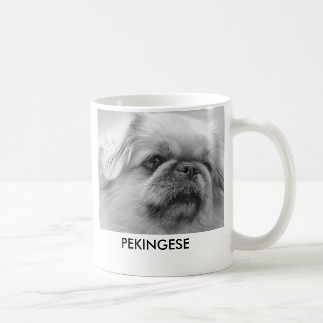 Pekingese Adorably som är envis och med regal b… Kaffemugg (Höger)
