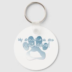 Pekingese barnbarn Keychain Nyckelring