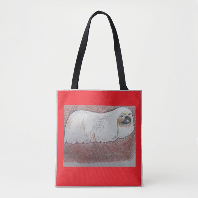 Pekingese Bok Bag Tygkasse (Framsida)