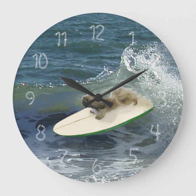 Pekingese Clock Stor Klocka (Framsida)