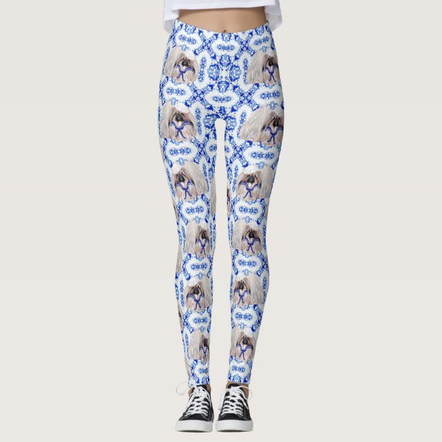 Pekingese Design Leggings (Framsida)