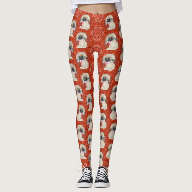 Pekingese Design Leggings (Framsida)