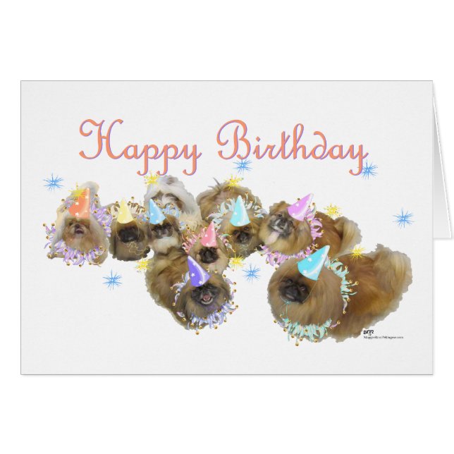 Pekingese Firande Group Hälsningskort (Framsidan Horizontal)