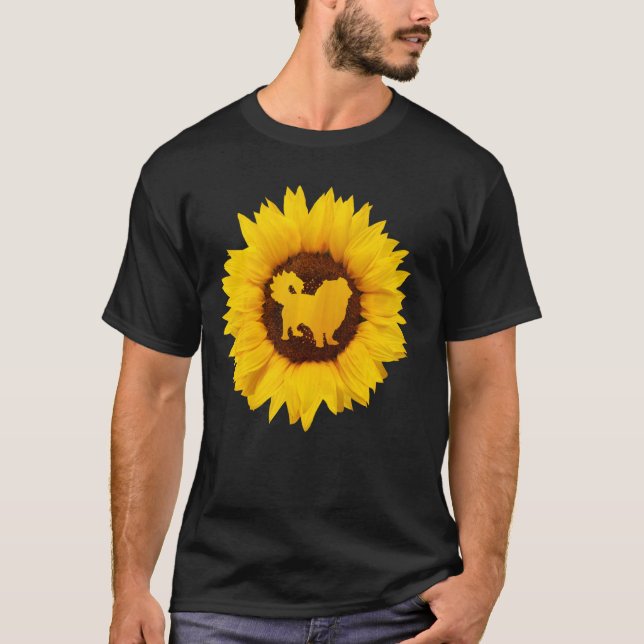 Pekingese for Women Manar Pelchie Hund Solros Lov T Shirt (Framsida)