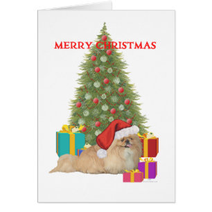 Pekingese God Jul Hälsningskort