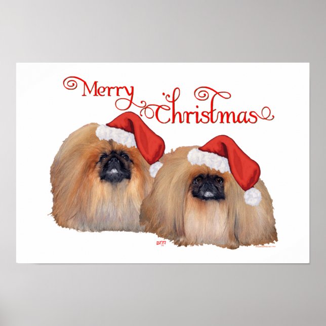 Pekingese God jul Poster (Framsidan)