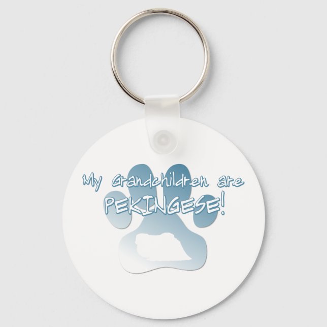 Pekingese Grandchildren Keychain Nyckelring (Framsida)