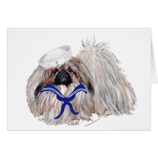 Pekingese Greeting Card Hälsningskort (Framsidan Horizontal)