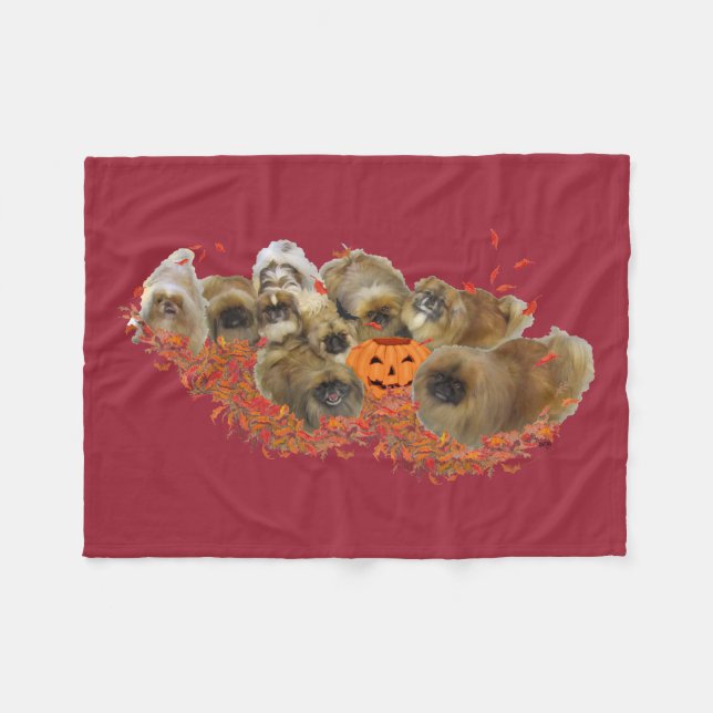 Pekingese Halloween Fleecefilt (Framsidan (Horisontell))