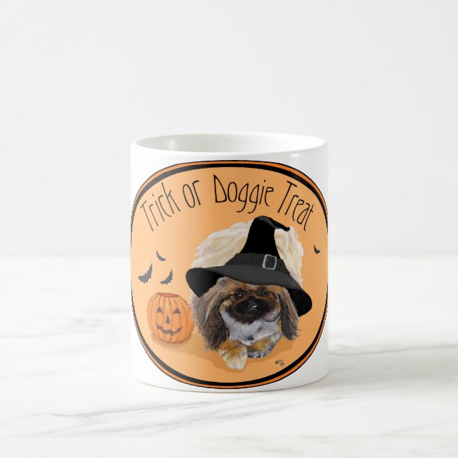 Pekingese Halloween Kaffemugg (Center)