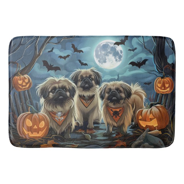 Pekingese Halloween Spooky Badrumsmatta (Framsidan)