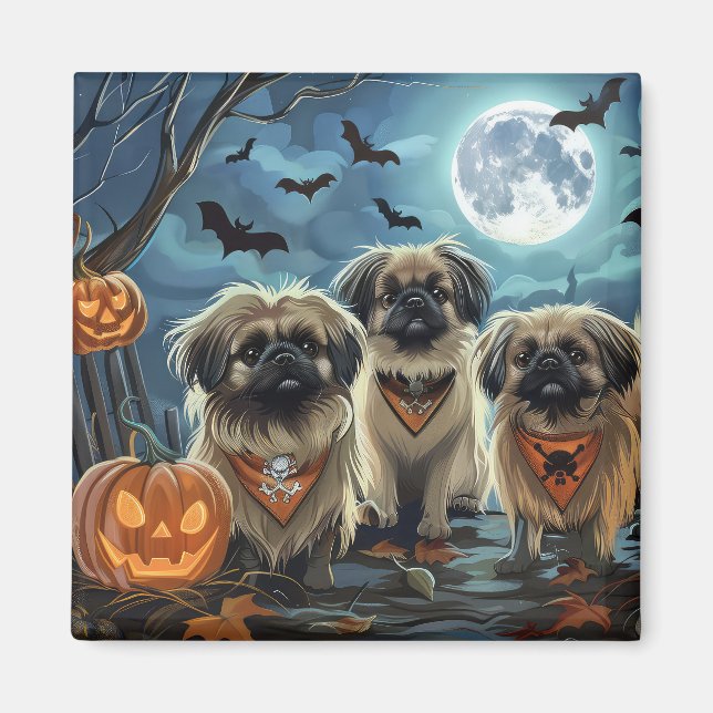 Pekingese Halloween Spooky Magnet (Framsidan)