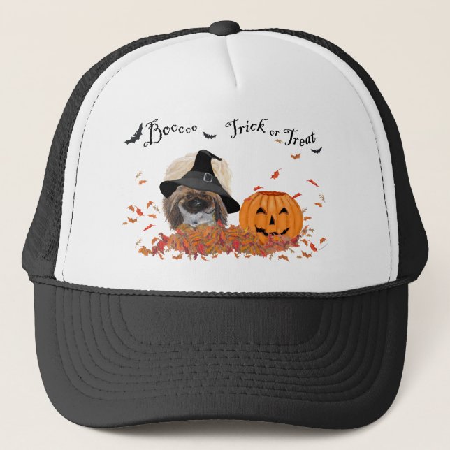 Pekingese Halloween Truckerkeps (Framsida)