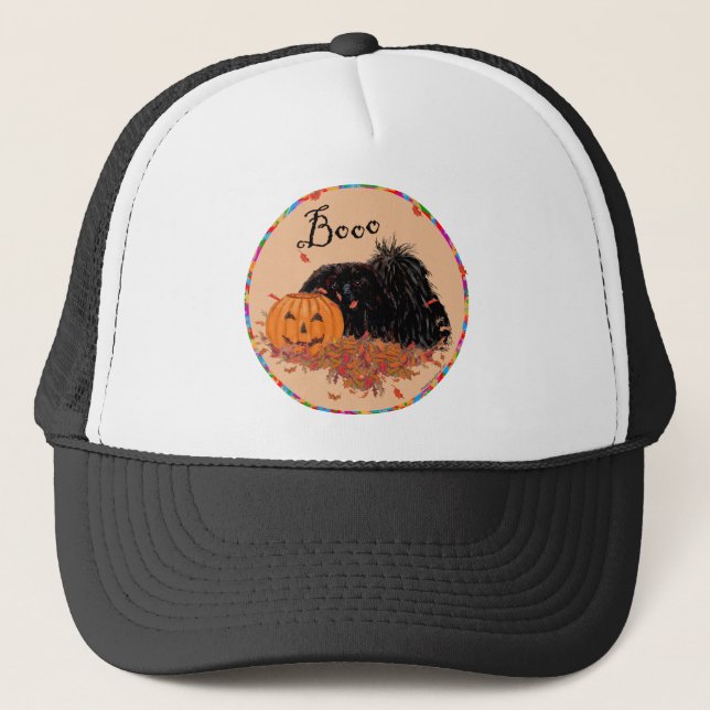 Pekingese Halloween Truckerkeps (Framsida)