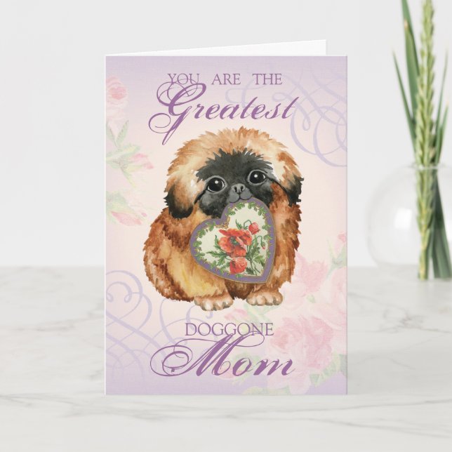 Pekingese Heart Mamma Kort (Framsida)