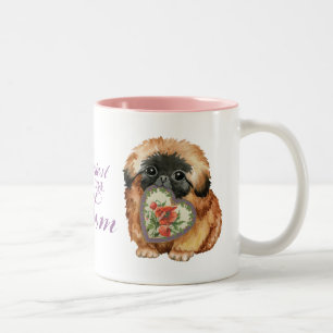 Pekingese Heart Mamma Två-Tonad Mugg