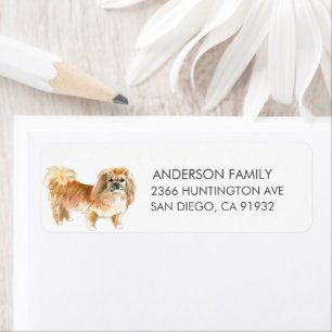 Pekingese-Hund adressetikett Returadress Etikett