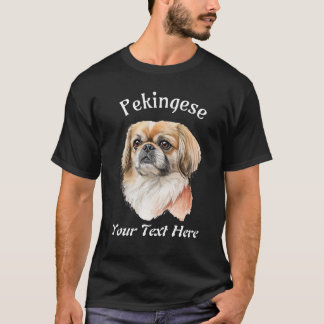 Pekingese Hund, Anpassade Text T Shirt