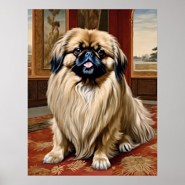 Pekingese - Hund Art Print Poster (Framsidan)