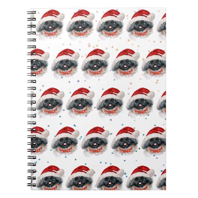 Pekingese Hund aveln, julstjärnor Anteckningsbok (Framsidan)