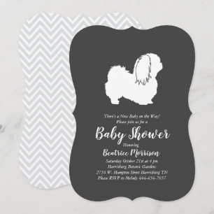 Pekingese Hund Baby Shower Neutralt Inbjudningar