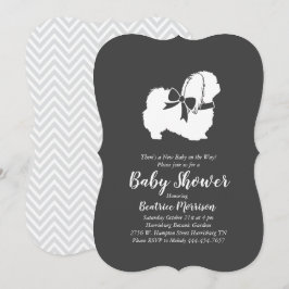 Pekingese Hund Baby Shower Neutralt Inbjudningar