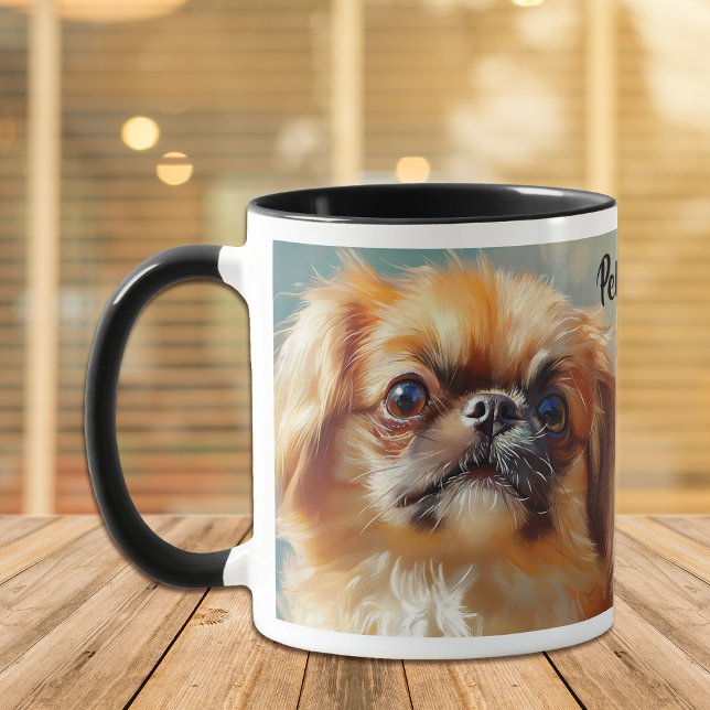 Pekingese Hund Impressionistic Paint Mugg (Skapare uppladdad)