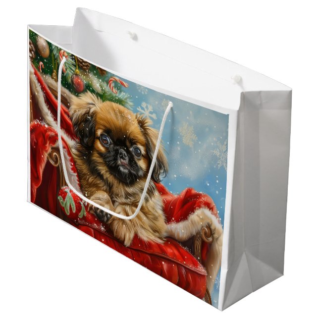 Pekingese Hund jul (Framsidan Vinklad)