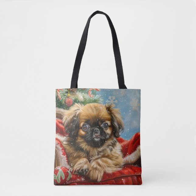 Pekingese Hund jul Tygkasse (Framsida)