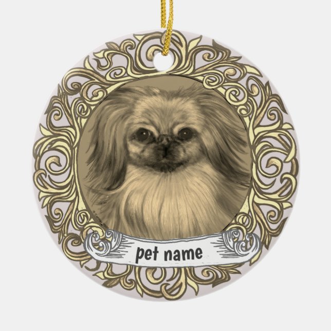 Pekingese Hund Minnes Ornament (Framsidan)