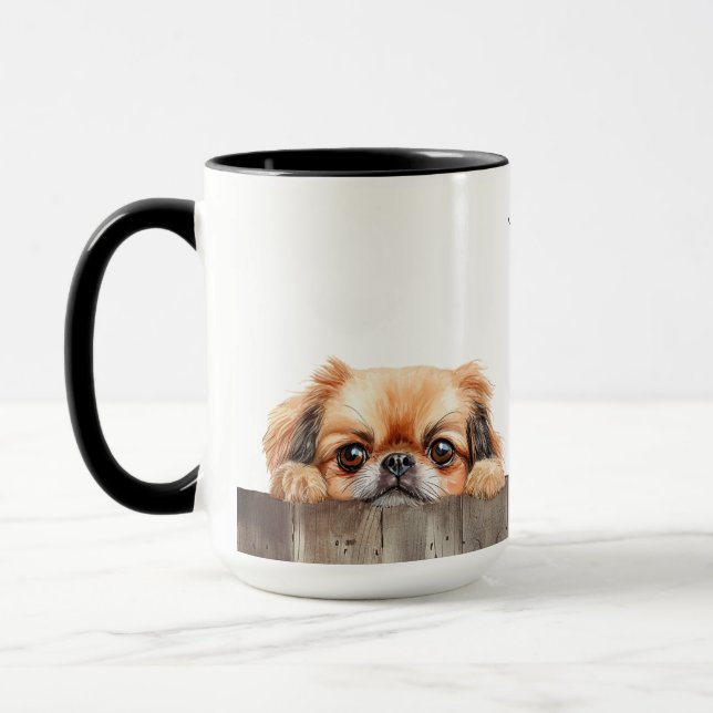 Pekingese Hund Mugg (Vänster)