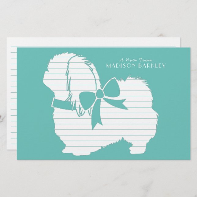 Pekingese Hund Puppy Brevpapper (Fram/baksida)