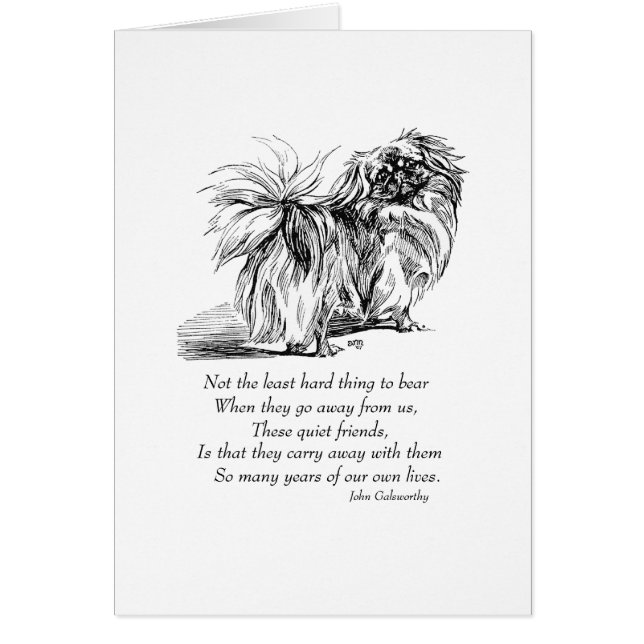 Pekingese Hund Rainbow Bridge Hälsningskort (Framsidan)