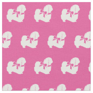 Pekingese Hund Silhouette Pet Rosa Tyg