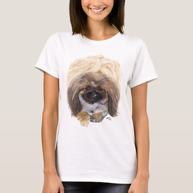 Pekingese Hund T Shirt (Framsida)