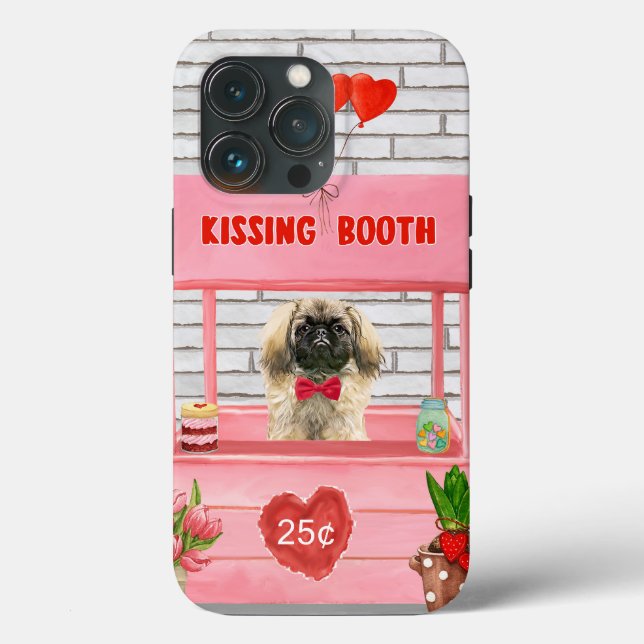 Pekingese Hund Valentine Day Kissing Booth (Baksida )