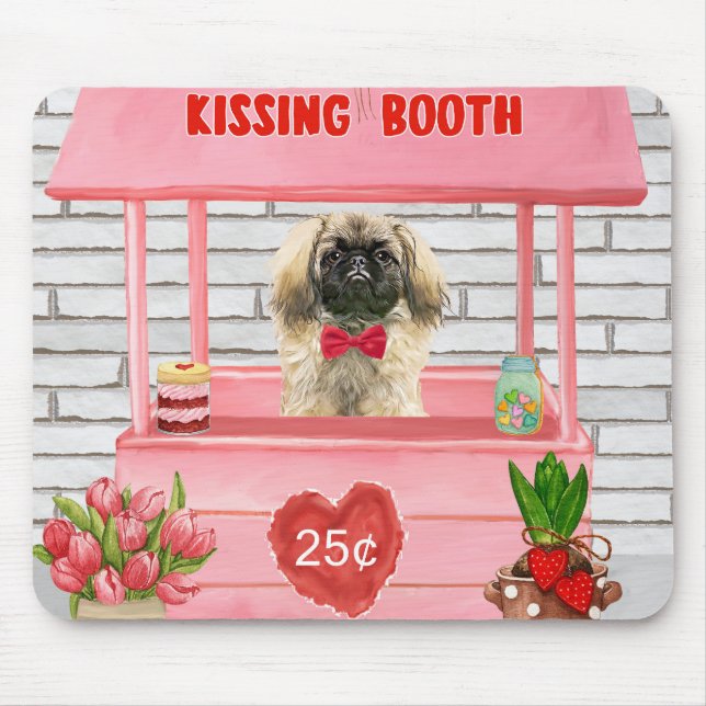 Pekingese Hund Valentine Day Kissing Booth Musmatta (Framsidan)
