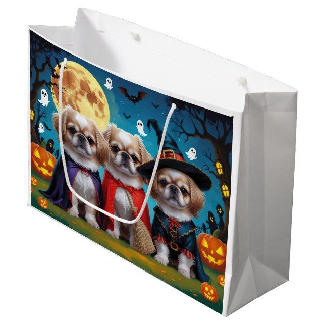Pekingese Hundar Pumpkin Halloween Funny (Framsidan Vinklad)