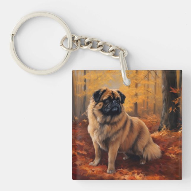 Pekingese i Höst löv Fall Inspire (Framsidan)