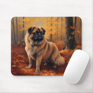 Pekingese i Höst löv Fall Inspire Musmatta
