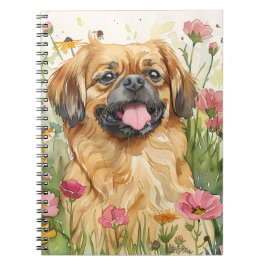 Pekingese Journal – Watercolor Cover Anteckningsbok