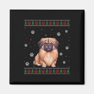 Pekingese Julsötare Julafton Pet Animal Hund Lo Magnet