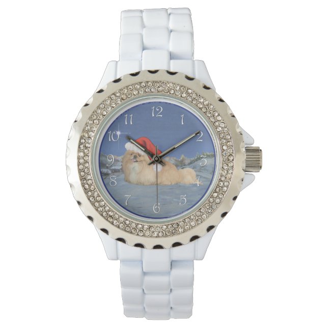 Pekingese Jultomten Armbandsur (Framsida)