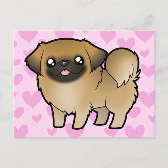 Pekingese Kärlek (valpskuren) Vykort (Framsida)