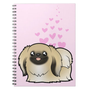 Pekingese kärlek (visningsklipp) anteckningsbok med spiral