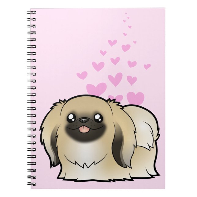 Pekingese kärlek (visningsklipp) anteckningsbok med spiral (Framsidan)