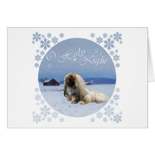 Pekingese O Heliga Natt Hälsningskort