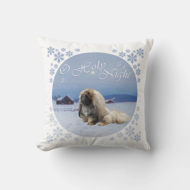 Pekingese O Heliga Natt Kudde (Framsida)