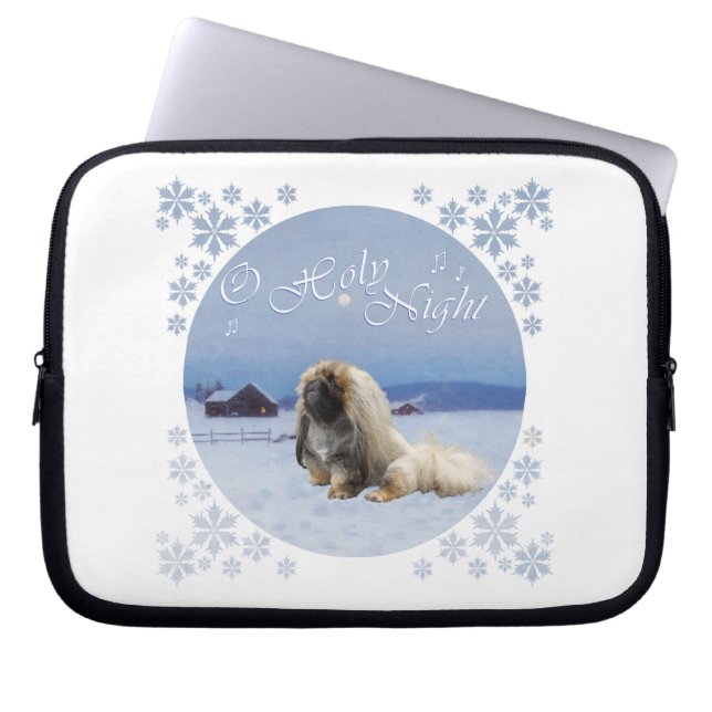 Pekingese O Heliga Natt Laptop Fodral (Framsidan)