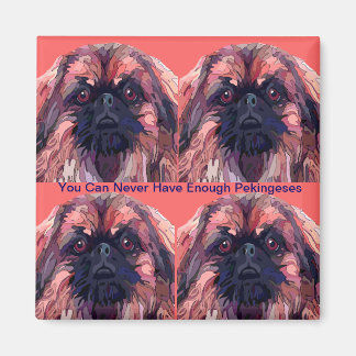 Pekingese på Ljusa färger kinesiska Magnet